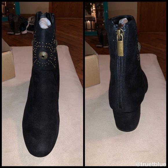 Embellished Faux Suede Booties - Picture 5 of 8